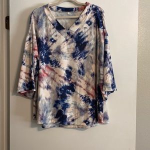 Tie Dye 3/4 Sleeve Lightweight Sweater size 1XL